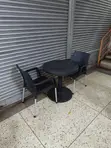 Black Plastic Dining Table and 2 Chairs - 2