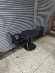 Black Plastic Dining Table and 2 Chairs - 3