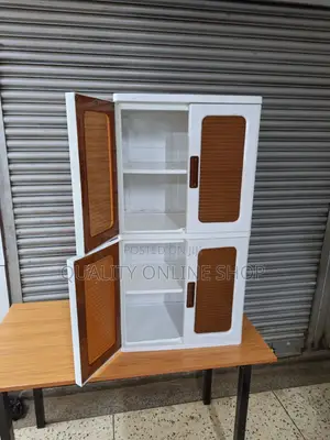 Plastic Foldable Storage Cabinet Trolley - 4 Sections