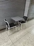 Foldable Table and 2 Plastic Chairs - 1