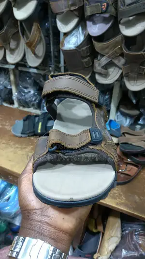 Men's Comfortable Leather Outdoor Strap Sandals - Brown/Black