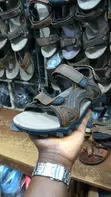 Men's Comfortable Leather Outdoor Strap Sandals - Brown/Black - 2