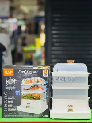 RAF 12L Electric Food Steamer - 3 Compartment, White