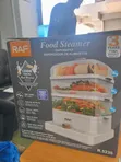 RAF 12L Electric Food Steamer - 3 Compartment, White - 4