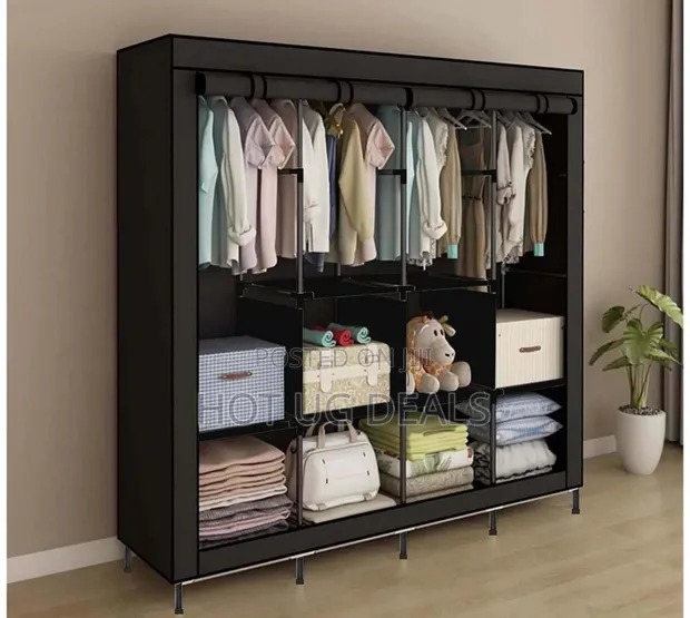 4 Column Deluxe Portable Fabric Wardrobe - 1