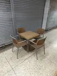 Modern Plastic Dining Table and Chairs Set - 1
