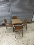 Modern Plastic Dining Table and Chairs Set - 2