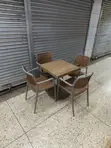 Modern Plastic Dining Table and Chairs Set - 3