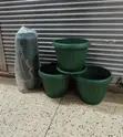 Imported Plastic Flower Pots - Green - 1