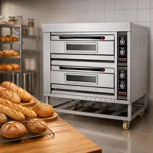 Commercial Double Decker Electric Baking Oven - 2 Deck, 4 Trays