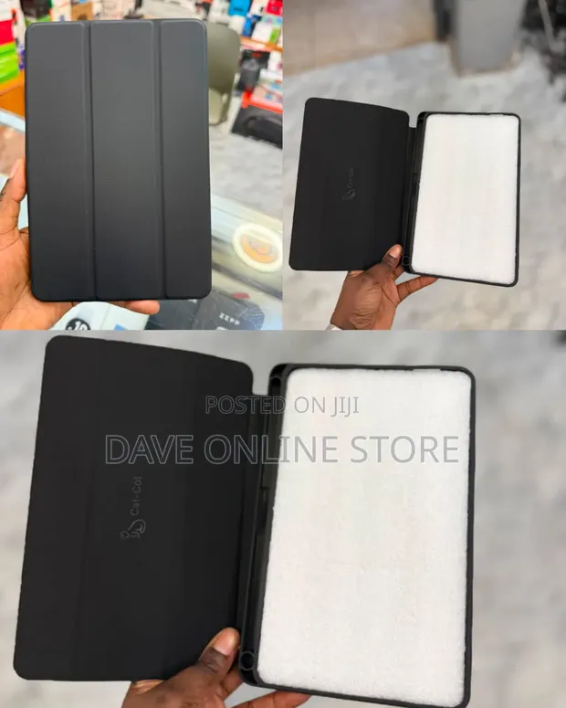 Black Trifold Smart Cover with Stylus Holder - 1