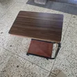 C-Shaped Mobile Side Table with Shelf and Pocket - 3