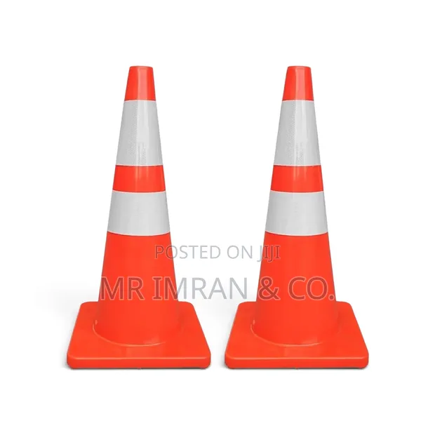 75cm Fluorescent Orange PVC Traffic Safety Cone - 1