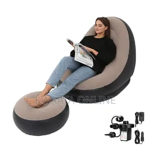 Inflatable Chair with Pump and Footrest