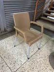 Brand New Heavy Duty Plastic Garden Chairs with Armrests - 1