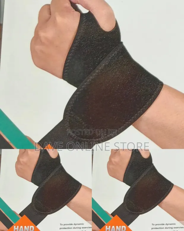 Black Adjustable Hand and Wrist Support Brace - 1