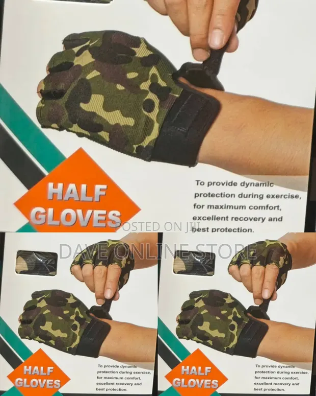 Half-Finger Camouflage Sports Gloves - 1