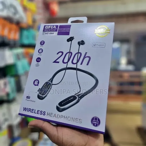 Ofia Neckband Bluetooth Earphones - Blue - 1