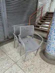 Plastic Mono Block Chairs with Armrests - 2