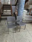 Plastic Mono Block Chairs with Armrests - 4