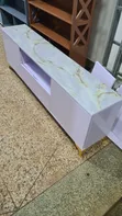Classy TV Stand with Storage and Marble Top - 2