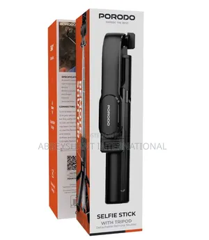 Porodo Selfie Stick with Tripod Stand & Detachable Remote