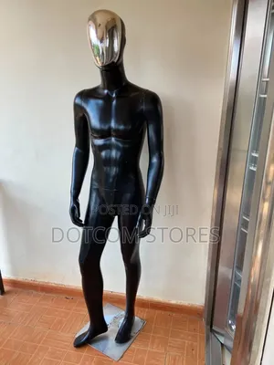 Black/Gold Headed Male Fiberglass Mannequin