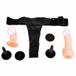 Double Strap-On Dildo for Couples - Brown - 4