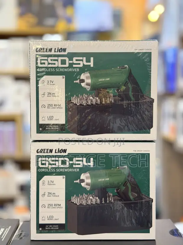 Green Lion GSD-54 Cordless Screwdriver Set - 54 Piece Magnetic Bit Set - 1