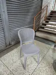 Gray Ratten Plastic Dining Chairs (Set of 4) - 1