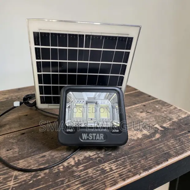 Brand New 200W Solar Flood Light with Panel & Remote - 1