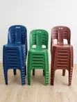 Cybersit Plastic Armless Chairs (Green) - 2