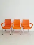 Aluminium Legs Plastic Dining Chairs (Set of 4) - 1