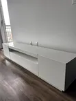 White TV Stand Unit - 6ft Length - 2
