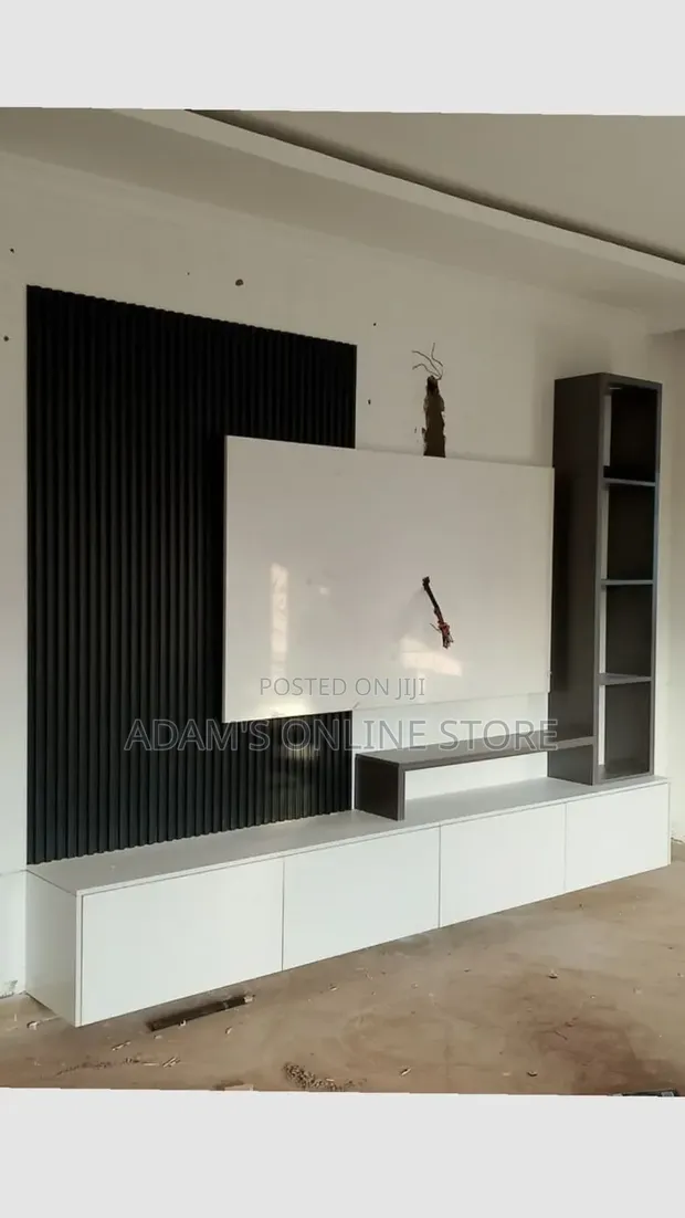 Wall Mount TV Stand Unit - Grey & White, 10ft - 1