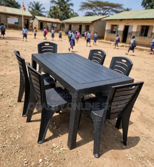 Brand New Plastic Patio Table and 6 Chairs Set - 1