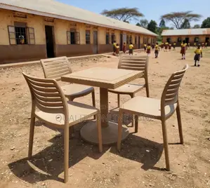 Plastic Dining Table and 4 Chairs Set