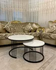 Round Center Table in Black and White - 2