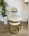White and Gold Round Center Table - 2