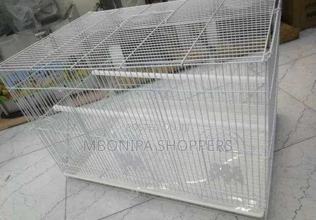 White Rectangular Bird Cage - 1