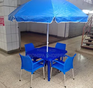 6-in-1 Plastic Chairs and Table Combo for Garden or Hotel