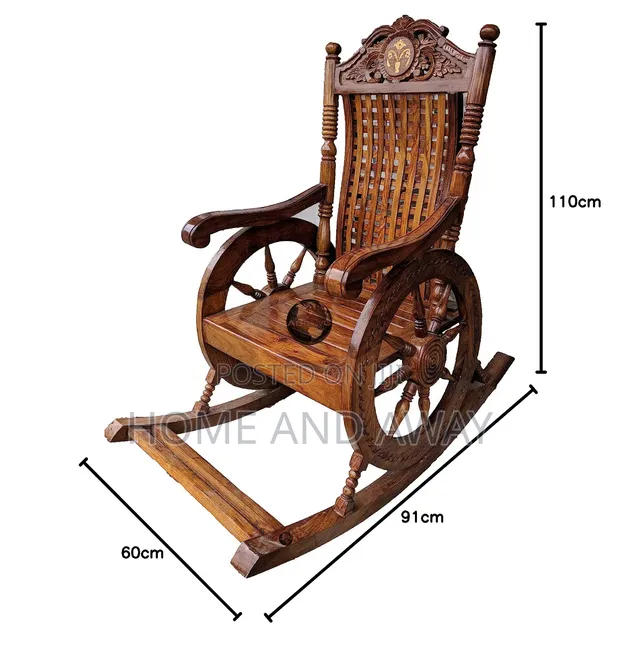 Roman Empire Wooden Rocking Chair - 1