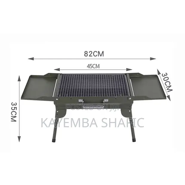 Portable Briefcase Charcoal BBQ Grill - Green - 1