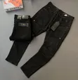 Men's Black Stretch Jeans with Padded Panels - 1