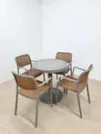 Modern Patio/Restaurant Plastic Table and Chairs - 2
