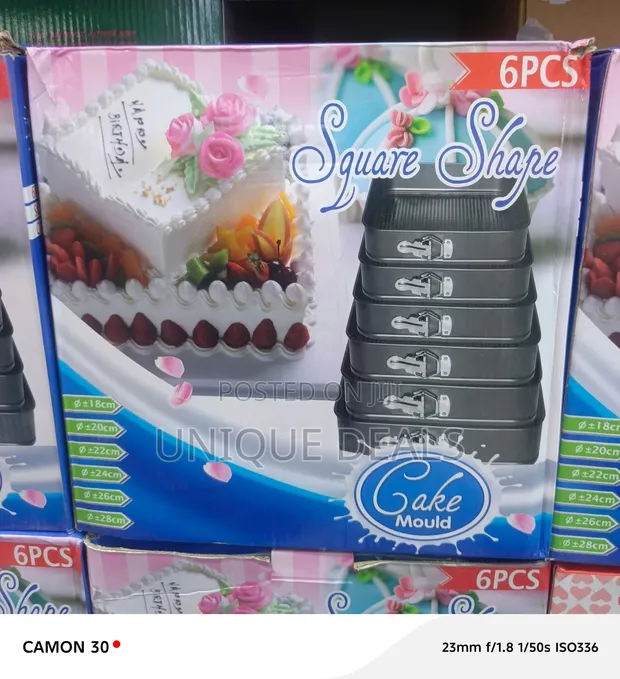 6-Piece Square Springform Cake Mould Set - 1