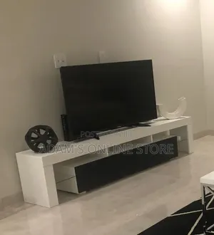 Brand New White & Black TV Stand Unit with LED Lights