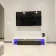 Brand New White & Black TV Stand Unit with LED Lights - 2