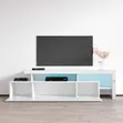 White TV Stand Unit - 6ft Length (Fits up to 75" TVs) - 2