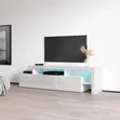 White TV Stand Unit - 6ft Length (Fits up to 75" TVs) - 3